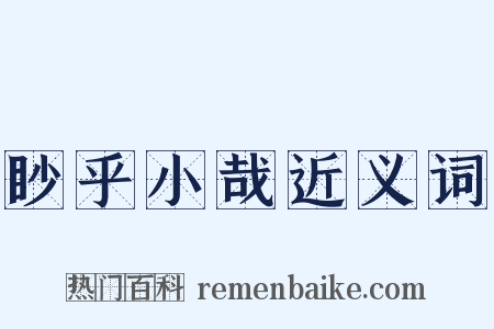 眇乎小哉近义词是什么意思的图片